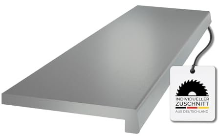 HausFux Fuxalit Innenfensterbank Anthrazit – Zuschnitt auf Maß – MDF Fensterbank mit CPL-Beschichtung – modern, UV-beständig, pflegeleicht (Anthrazit, T x L | 15 x 50 cm)