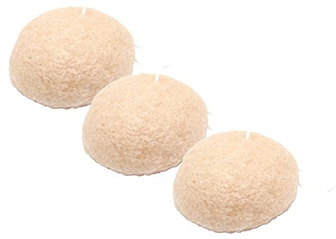 Konjac Sponge Cherry Blossom Pack of 3 by Our Earth's Secrets 100% Natural Handmade in Japan Exfoliating Deep Cleaning Facial Sponge