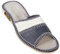 APREGGIO Chaussons Femme Cuir – Pratique Pantoufles Femme Ouvertes - Fabriqué à la Main Pantoufles Femme - Chaussons Cuir Adulte - Bleu - 38