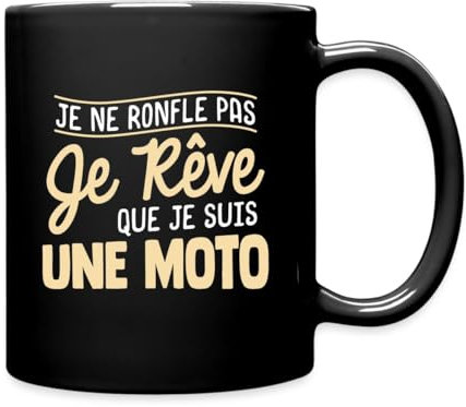 Spreadshirt Ronfler Humour Je Rêve Que Je Suis Une Moto Tasse Mug, taille unique, noir