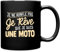 Spreadshirt Ronfler Humour Je Rêve Que Je Suis Une Moto Tasse Mug, taille unique, noir
