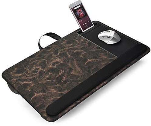 Modazon Laptoptisch - Laptop-Arbeitsplatz mit Handgelenkauflage, Rutschfeste Streifen, Mauspad und Telefonhalter für bis zu 17-Zoll-Laptops und Tablets