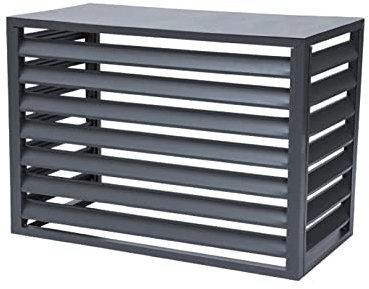 Abdeckung Für Klimaanlage Cover Schutzgitter für Klimaanlagen und Wärmepumpen Aluminium Klimaanlagen abdeckung Mülltonnenbox Gartenbox Müllbox Schutzgitter Verkleidung ( Color : Nero , Size : 1.5P: L1