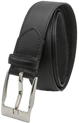 Zerimar Läderbälte - Inre blixtlåsbälte för att förhindra felningar - 39 mm bredd - förhindra stöld - läderbälte - läderbälte, Svart noir noir, 120