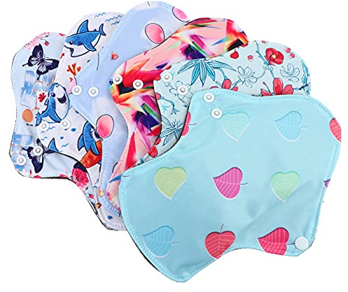 minkissy Compresas Menstruales De Bambú 7pcs Toalla Sanitaria Reutilizable Cómoda Duradera y Ecológica