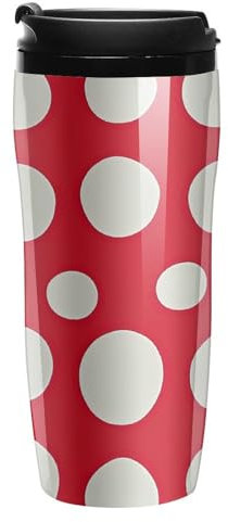 Stanley Kaffeebecher mit luftdichtem Deckel, Kunststoff, für Wasser und Tee, 355 ml, Rot und Weiß gepunktet