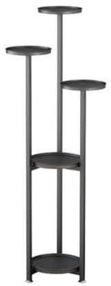Metallblomställ växthylla inomhus utomhus hörn växthållare visningsställ för flera blomkrukor hög växthylla med svart finish 100 cm höjd