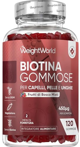 Biotine Gummies, 120 Gommes à l'Arôme Naturel de Baies Mélangées - Selon l'EFSA, la biotine contribue au maintien d'une chevelure normale - Complexe avec 13 Multivitamines et Minéraux