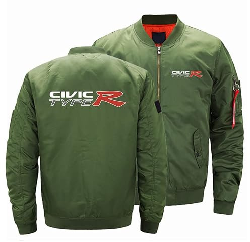 WDOZHGF Baseballjacka för män med ståkrage klassisk pilotstil Ci-v.i_c sportiga fritidskläder långärmad, Färg: grön, 4XL