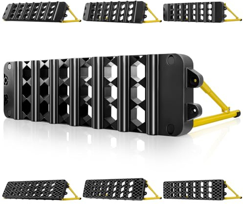 6-in-1 Soccer Rebounder Board, Portable Dual Surface Soccer Training Equipment for All Player Levels, Kick Back Soccer Wall with 3 Adjustable Angles for Passing, Control & Reflex (Black/Yellow)