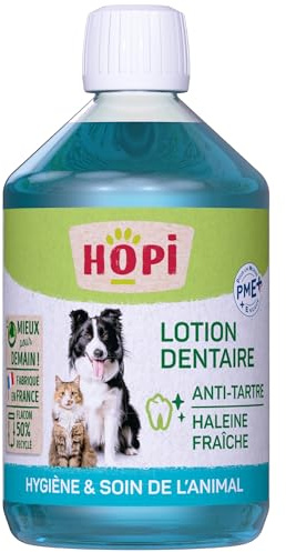 HOPI Dental Fresh Chien Chat 250ML- Lotion Dentaire à base d’extraits naturels - Contribue à Réduire la Mauvaise Haleine et la Plaque Dentaire - Hygiène Bucco-Dentaire Sans Brossage-Fabriqué en France