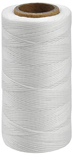 260 m Wachsfaden, Gewachste Thread Leder, Glänzender Wachs Sattlergarn Ledergarn für Nähen Handwerk, Flache Gewachste Schnur für Buchbinden, DIY, Handnähen, Reparatur, Schmuck, 1 mm (Weiß)