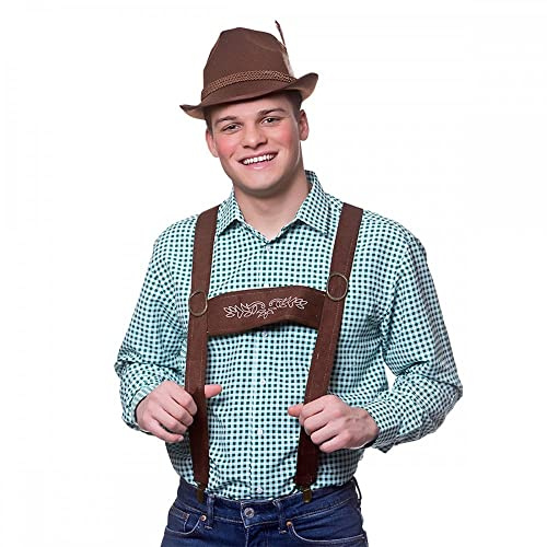 Set di accessori per travestimento da uomo per adulti con cappello bavarese marrone deluxe