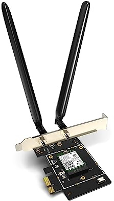 Tenda E33 WiFi 6E WLAN Karte (AX5400 Tri-Band 6GHz:2402Mbps+ 5GHz:2402Mbps+2.4GHz:574Mbps) 2 Abnembare Antennen, Bluetooth 5.2, PCIe WLAN Karte für PC, WPA3, unterstützt Windows 11/10(64-bit)
