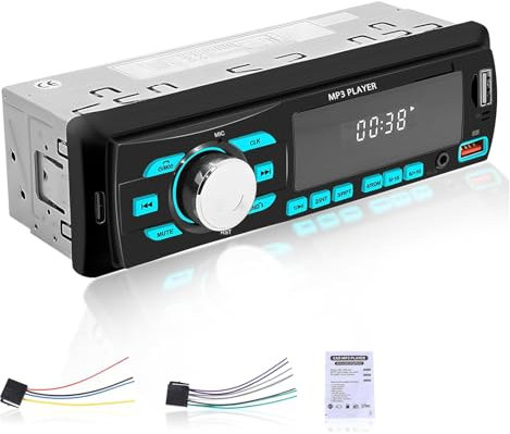 NHOPEEW 1 Din Autoradio mit Bluetooth - FM Radio Empfänger Unterstützung FM Radio Empfänger/USB/U Disk/AUX im/TF-Kartenspiel