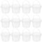 Healeved Lot de 12 seaux de rangement transparents de 5 l avec couvercle - Mini seaux pratiques pour aliments, cosmétiques et fournitures de bureau - Pratique et polyvalent