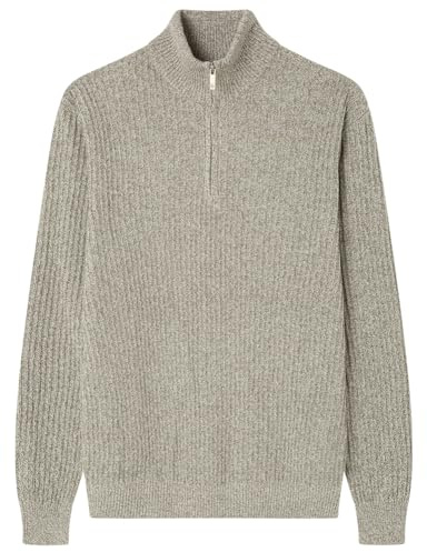 Springfield GG7 TORZAL Knitted Pullover Mock Collar Jersey De Cuello Falso, Gris, L para Hombre