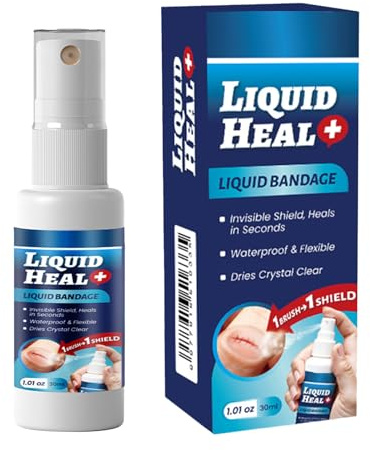 Spray per la guarigione delle ferite, bendaggio liquido per la protezione della pelle con formula impermeabile | adesivo per la pelle ad azione rapida per tagli, raschiature, ustioni, aree sensibili