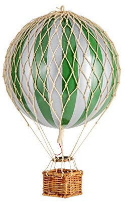 Authentic Models Ballons gonflables décoratifs Travels Light AP161SG - Diamètre : 18 cm - Argenté/vert - Décoration miniature montgolfière
