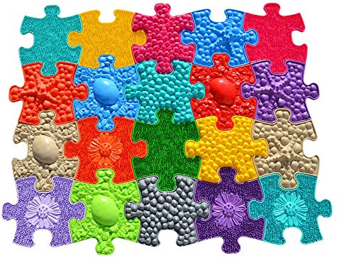 Orthopädische Sensorik Strukturmatten Mini Puzzle-Set - 20 Teile für taktile Wahrnehmung