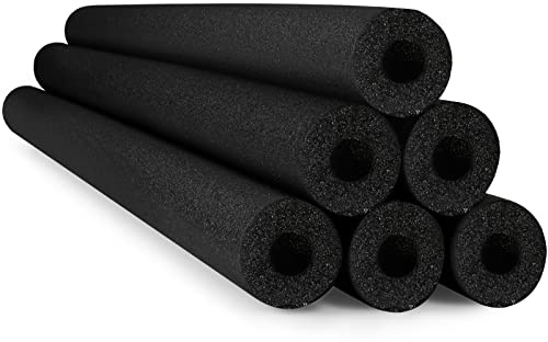 Hanaive 6 Pack Pool Noodles Swimming Floating Foam Tube 52 Inch Hollow Swim Noodles Bulk Floats Heavy Duty for Swimming Decoration Craft Projects Multi-Purpose(Black)