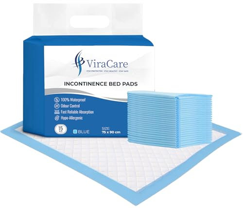 15 x Incontinence Bed Pads | Bed Protectors For Incontinence | Large Size 75x90cm | Maternity Bed Pads | Bed Mats Disposable | Incontinence Bed Sheets | (1 Pack of 15)