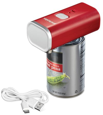 Proctor Silex Abrelatas eléctrico automático, funcionamiento inalámbrico manos libres y recargable por USB, autoalineable, corta bordes de tapa suaves al tacto, compacto y fácil de almacenar, color