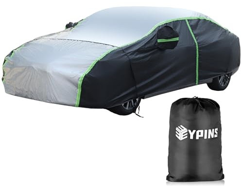 EYPINS 210D Waterproof Breathable Universal Car Cover – All-Weather Indoor/Outdoor Protection for Jaguar S-Type, Audi A5, BMW 4 Series, Ford Mondeo & More(‎490x190x150cm)