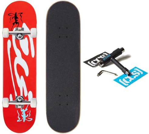 [CCS] Ink Blot Logo Skateboard Complete - Red - 8.50