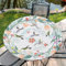 Outdoor Runde Tischdecke mit Gummizug Ø 36(90cm) - Elastisch Garten tischdecke mit Vögel Muster Passend für 75-85cm breite Tische