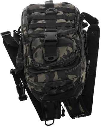 Toddmomy Wasserdichter Angelrucksack Multifunktionale Angeltasche für Herren Inklusive Rutenhalter aus Hochwertigem Polyester Ergonomisches Design zum Angeln Wandern und Bergsteigen