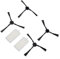 2 filtros y 4 cepillos laterales para modelos de aspiradora robot MEDION MD16192 MD18500 MD18501