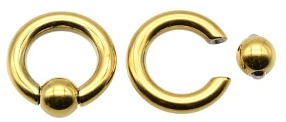 2-pack 18K guld PVD 316L kirurgisk stål fängslande pärlring, våractionbollar, stor kroppspiercing för septumringar näsring helix BCR PA smycken örexpander, 0,48 tum 00G 2G 4G 6G 8G 10G