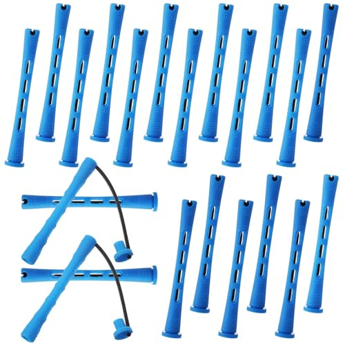 40PCS Cold Wave Perm Rods Set, Plastic Hair Perming Rods and Rollers for Women's Long & Short Natural Hair, Cold Wave Irons Curling Roller for Curling and DIY Hairdressing, Blue