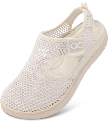 JOINFREE Womens Sandals Wide Fit Walking Trainers Mesh Breathable Zero Drop Barefoot Adjustable Summer Holiday Shoes Closed Toe for Beach Garden Travel Daily Wear Anti-Slip