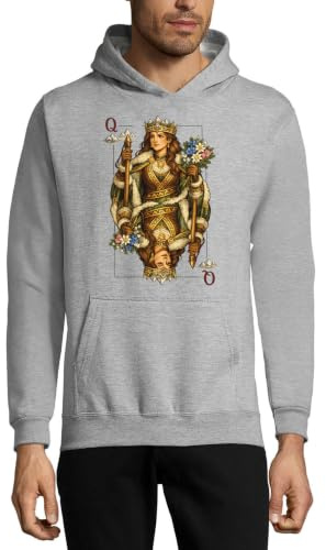 Regal Queen håller personal och blommor unisex bomullsblandning huvtröja grå