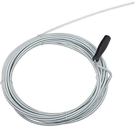 Relaxdays 2 Desatascadores Tuberías y Desagües 10 m, Cables, Muelle, Ducha, WC, Alambre, Hierro y Plástico, Ø 5 mm, Plateado
