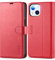 TUCCH Custodia per iPhone 13 5G Cover Portafoglio Blocco RFID Tasca Carte Magnetica Flip con Chiusura Portacellulare Antiurto Pelle Sintetica Protezione Compatibile con iPhone 13 (6,1 2021), Rosso