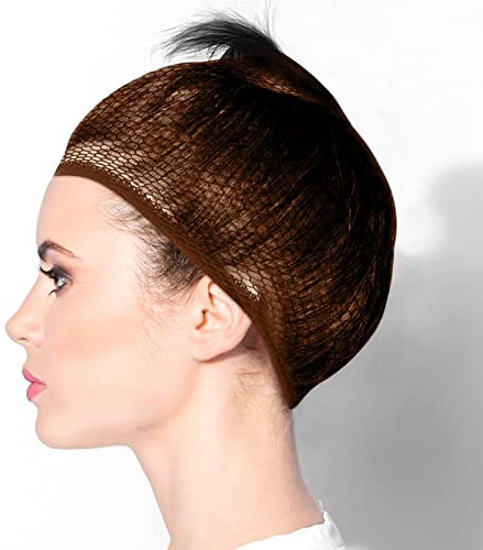 Janinka 4 Pcs Equestrian Hair Net No Knot Hairnets Wig Caps for Women Long and Short Hair Horse Lovers Gifts (Black, Brown)