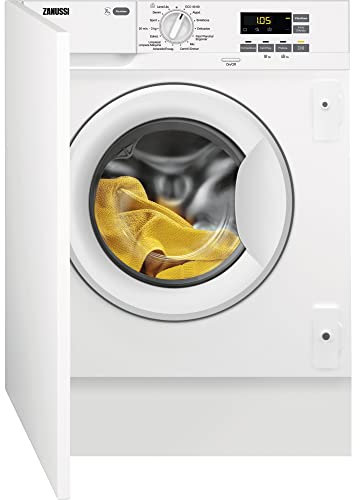Zanussi ZWI712UDWA Lavadora Integrable, Carga Frontal, 7 Kg / 1200 rpm, Programa AutoAdjust, Display XL, Inicio diferido, Programa Rápido, Silenciosa, Blanco, Clase D