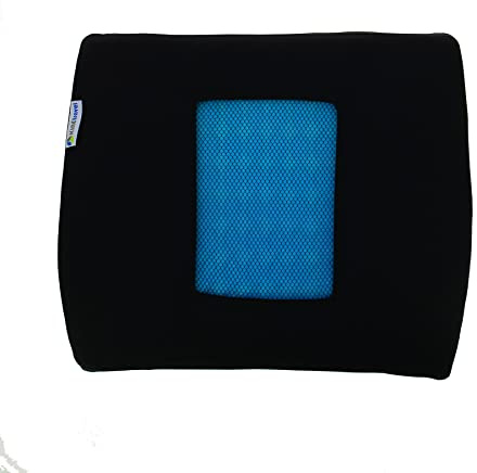 Kine Travel 169821 Coussin Lombaire Gel Voiture, Bureau, Ergonomique, Approuvé par Un Kinésithérapeute, Noir et Bleu