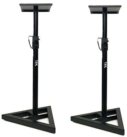 2x TEK audio SS500 - Studio Monitor Stand with Triangle Base Design