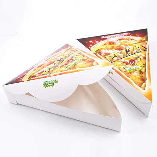 24 Stück Pizzakartons Pizzaboxen Pizza Single Slice Pizza Verpackung Karton Pizza Muster Dreieckverpackung Faltbare Pizzaschachtel Container entfernen 24,5x18,5x4,5cm