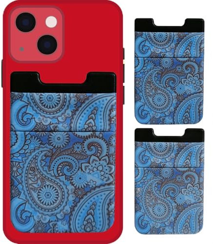Tarjetero Adhesivo Móvil, Porta Tarjetas En Funda De iPhone Ó Samsung para Transporte De Wallet, Cartera para Hombre Y Mujer, Monedero Bimba Regalos, Oferta Flash del Día, Pack 2 UD Azul
