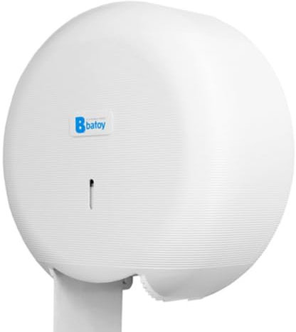 Portarrollos Dispensador de Papel Higiénico Industrial Rollos de 220mm Mandril de 45mm 100% plástico Reciclado, Incluye Llave de Seguridad, Fácil Instalación