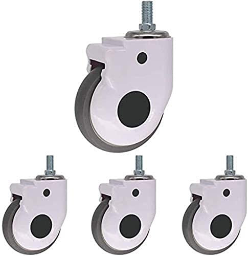 MYVVKIA Rotelle con Stelo filettato da 4 Pezzi, rotelle girevoli silenziose da 3/4/5 Pollici TPR/Ruote con Freno, carico su Ruota Singola 45/65/85 kg, per apparecchiature medich
