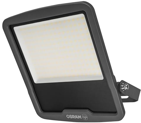 Osram ENDURA FLOOD PC 150W LED-Fluter, 4000K kaltweiß, 18000 Lumen, IP65 Flutlicht für Großflächen, 120 lm/W, Aluminium recycelt, Grau