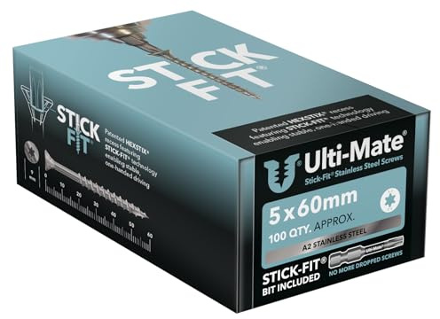 Ulti-Mate Stainless Steel Woodscrews - 5.0 x 60mm - Box 100 pcs