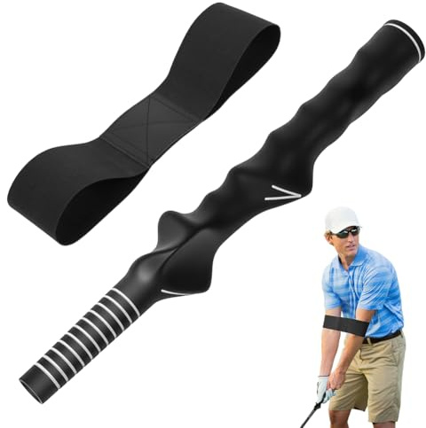 flintronic Golf Swing Trainer Aiuto Set, Golf Training Ausiliario Swing Arm Belt, Grip Trainer, Allenatore per Presa da Golf, per Posizione e Presa Corrette della Mano e Gomito (Nero)