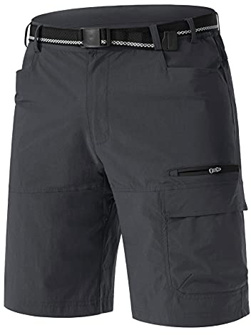 TACVASEN Mens Shorts Casual Golf Dress 10 Summer Cargo Travel Shorts Lightweight Quick Dry Water Resistant Hiking Fishing Dark Gray 36